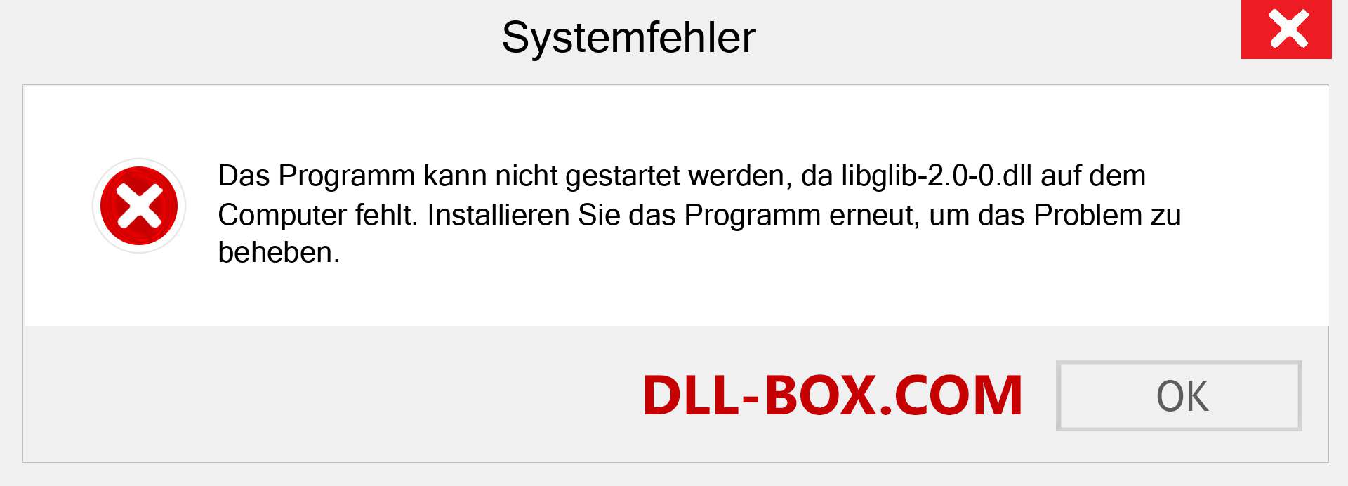 libglib-2.0-0.dll-Datei fehlt?. Download für Windows 7, 8, 10 - Fix libglib-2.0-0 dll Missing Error unter Windows, Fotos, Bildern